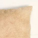 HomeRoots Josephine Tan Solid Color Cowhide Throw Pillow Set of 2 - 12 x 20 in. thumbnail 2