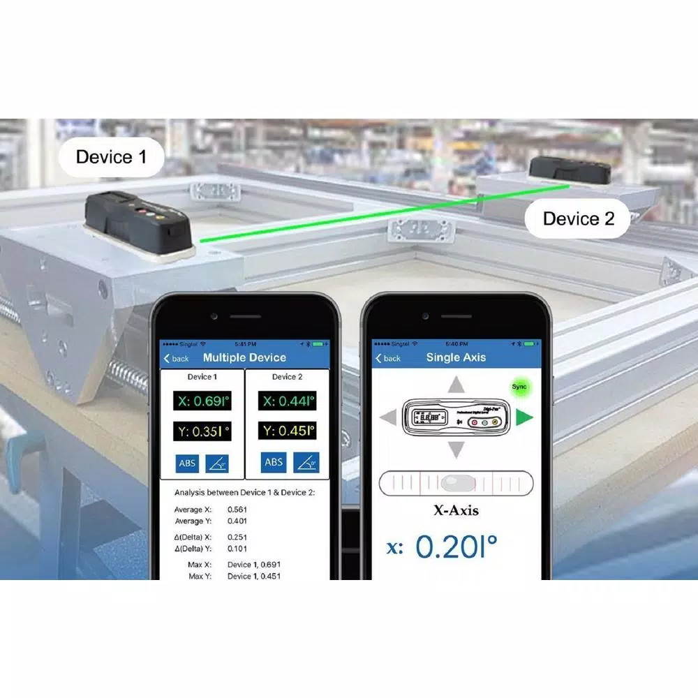 Digi-Pas DWL1500XY 6 in. 2-Axis Smart Master Precision Digital Level & Bluetooth Inclinometer