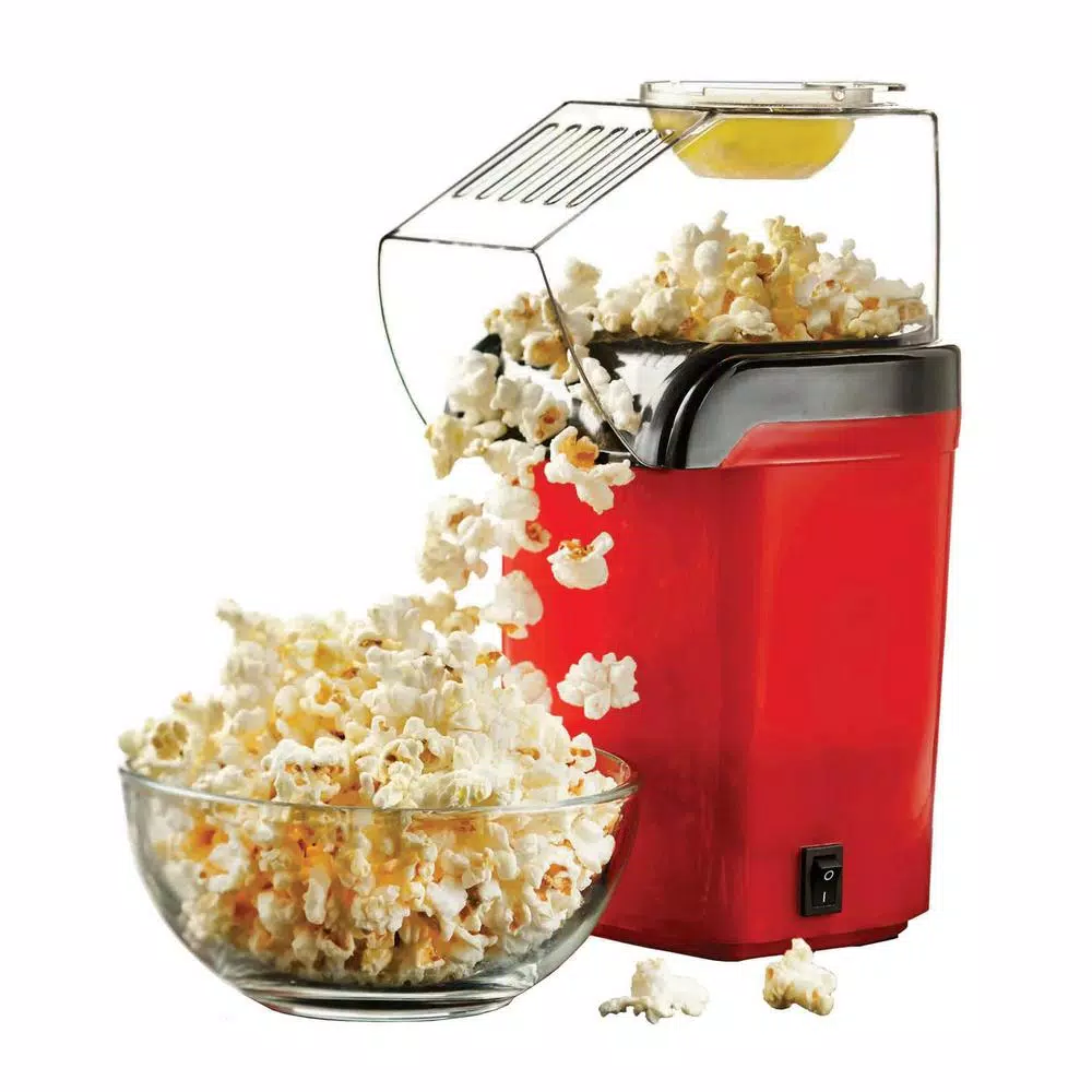 Brentwood Appliances Red Hot Air Popcorn Maker, 1200W Countertop Popper