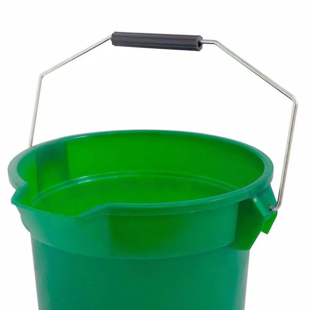 TAFCO PRODUCTS Tafco 3.5 Gal. ECO Utility Bucket, 14 Qt. Heavy-Duty Recycled Plastic Pail with Spout and Sponge, Green