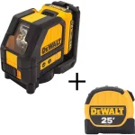 DeWalt 12V MAX Green Self-Leveling Cross-Line Laser Level with 25 ft. Tape Measure Bonus thumbnail 1