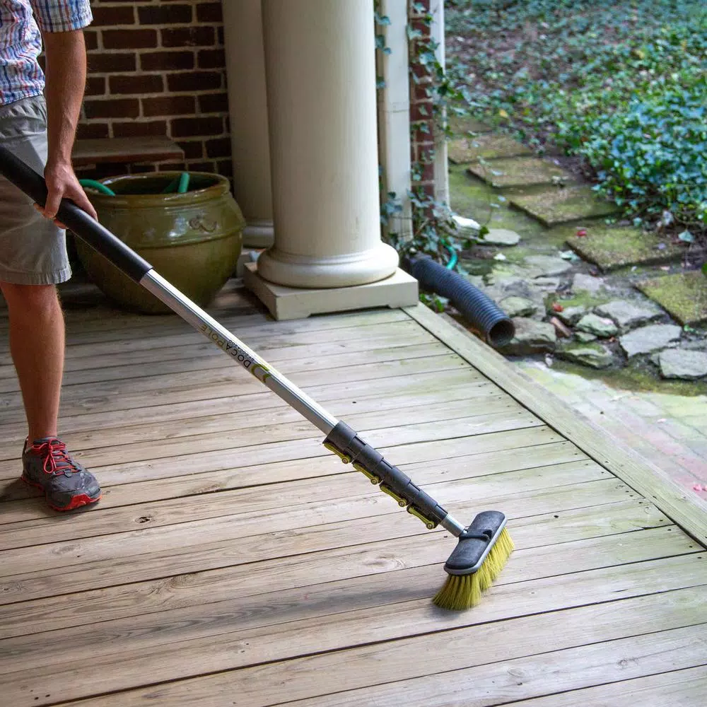 DocaPole Medium Bristle Deck Brush with 6-24 ft. Telescopic Extension Pole