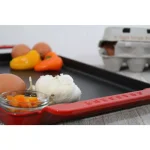 Chasseur 14-inch Rectangular Enameled Cast Iron Griddle - Red thumbnail 4