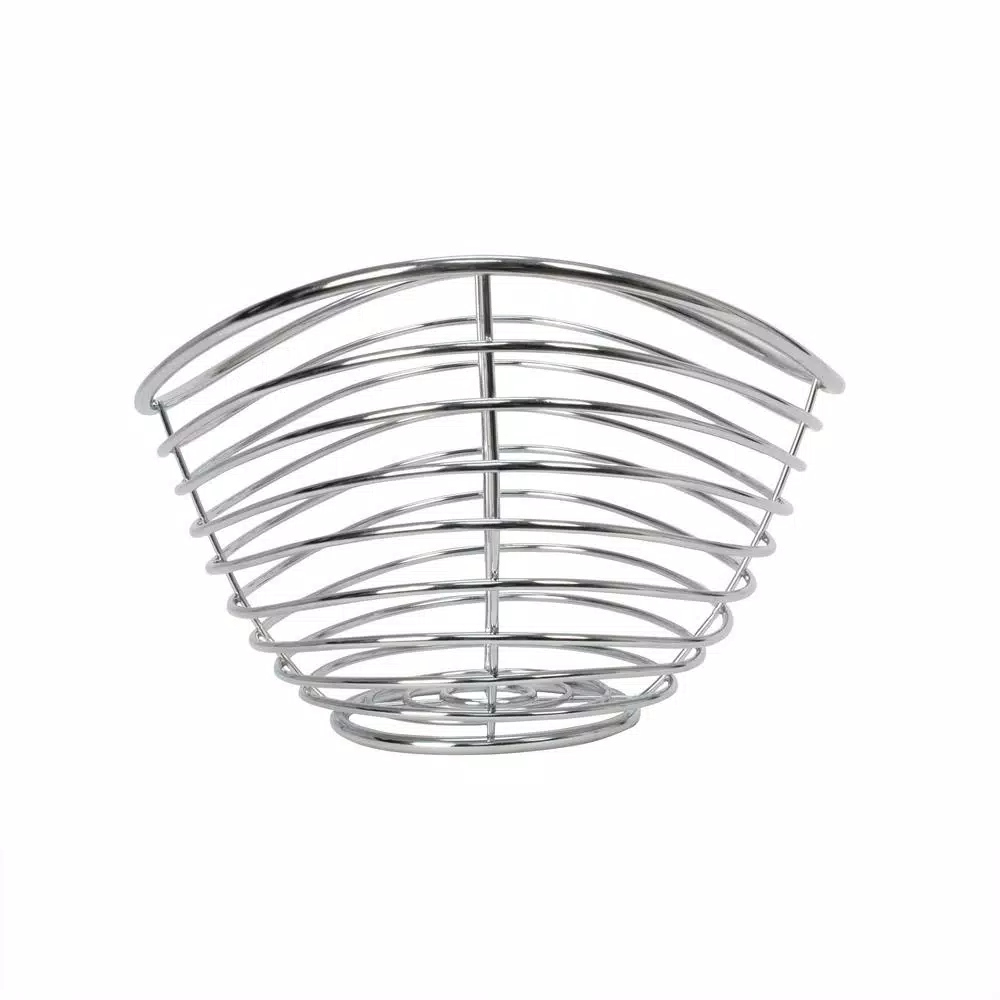 Spectrum Opus Chrome Steel Fruit Bowl - Decorative Countertop Produce & Bread Basket