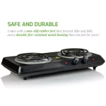 Ovente BGC102B Electric Double Coil Hot Plate Burner, 1700W, Black thumbnail 7