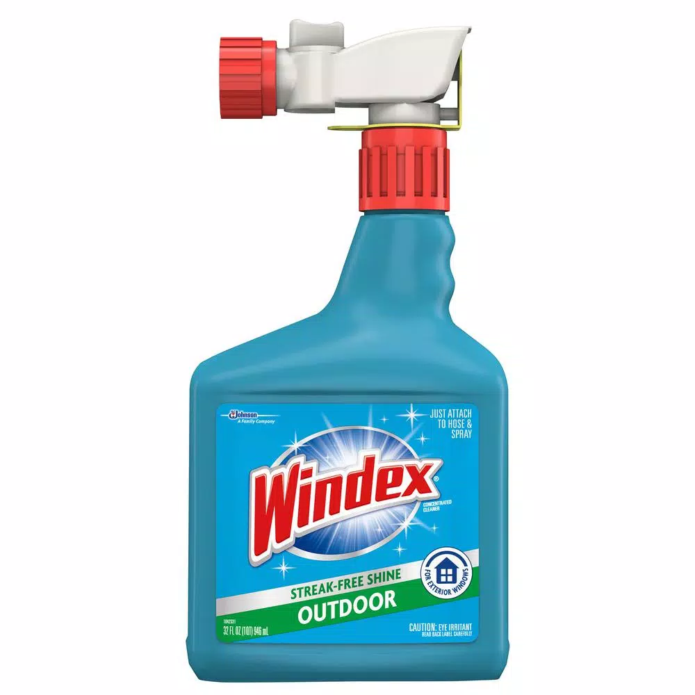 Windex Outdoor Window and Surface Cleaner with Hose-End Sprayer, 32 fl oz