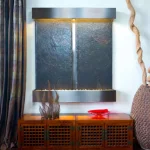 Water Wonders Nojoqui Falls Double Lightweight Slate Wall Fountain with Stainless Steel Trim thumbnail 5