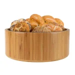 Classic Cuisine 10.25 in. Round Bamboo Salad Bowl Set with Two Utensils thumbnail 6