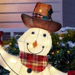 Home Accents Holiday 4 ft LED Cowboy Snowman Yard Decoration with 80 Warm White Lights thumbnail 4