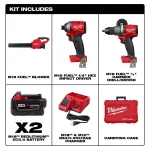 Milwaukee M18 FUEL 18V Brushless Hammer Drill, Impact Driver & Blower Combo Kit thumbnail 2