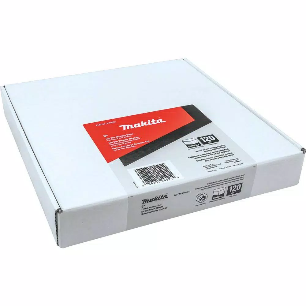 Makita 9 in. Round Abrasive Discs, 120-Grit, Hook & Loop (25 Pack)