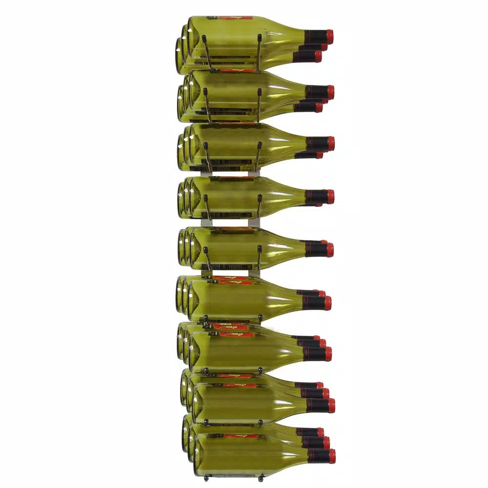 Epicureanist 27-Bottle Metal Wall-Mounted Wine Rack - Nickel Finish