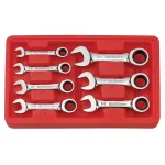GearWrench 7-Piece SAE Stubby Combination Ratcheting Wrench Set thumbnail 1
