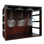 Epicureanist Stackable Hardwood Wine Glass Rack - Dark Brown Stemware Storage thumbnail 2