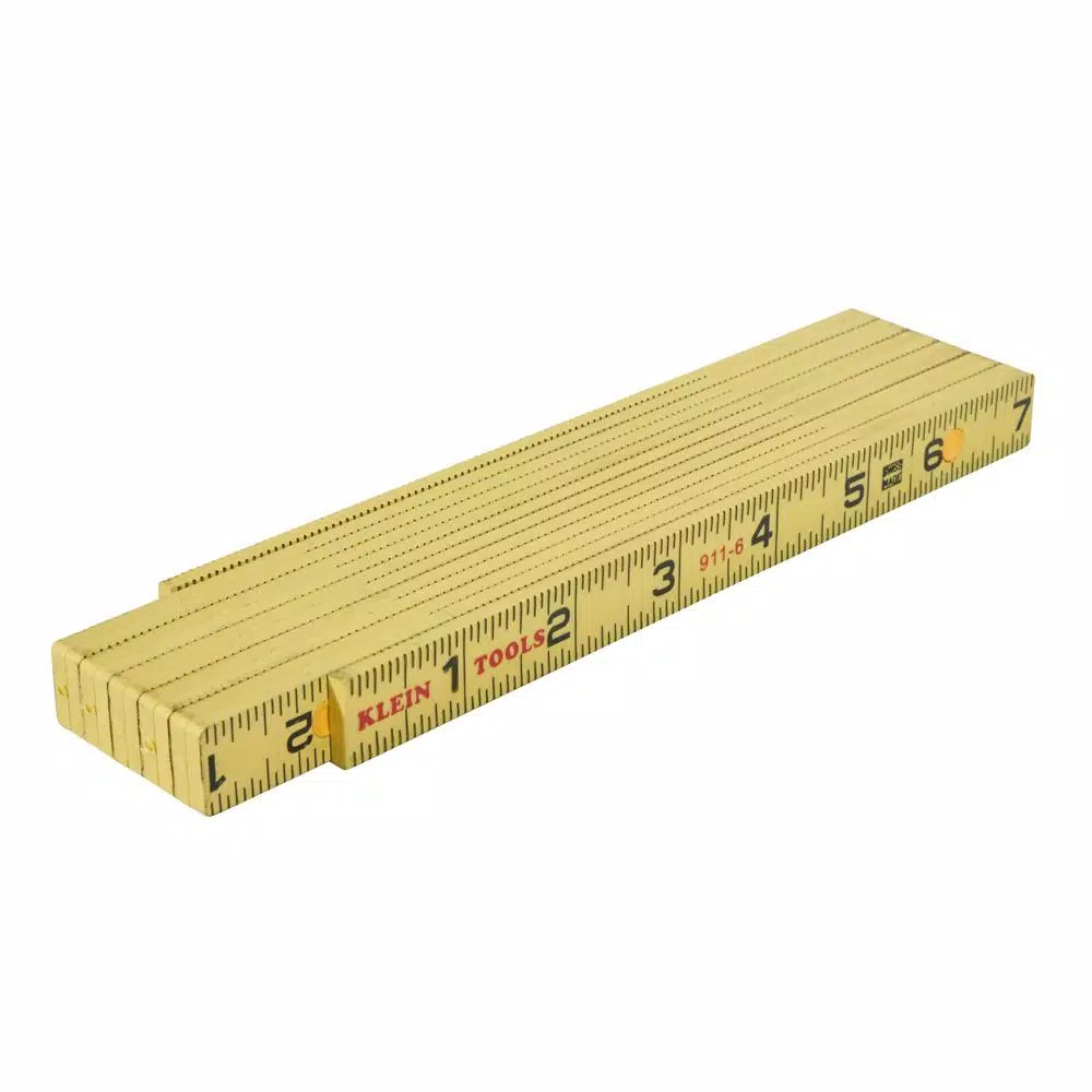 Klein Tools 6 ft. Fiberglass Folding Ruler, Waterproof & Heavy-Duty