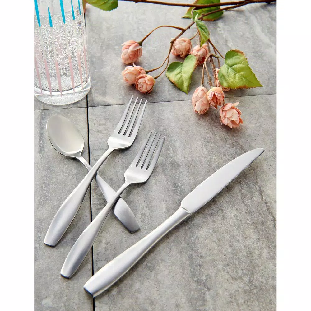 Hampton Forge Gourdon 20-Piece Satin Stainless Steel Flatware Set, Service for 4