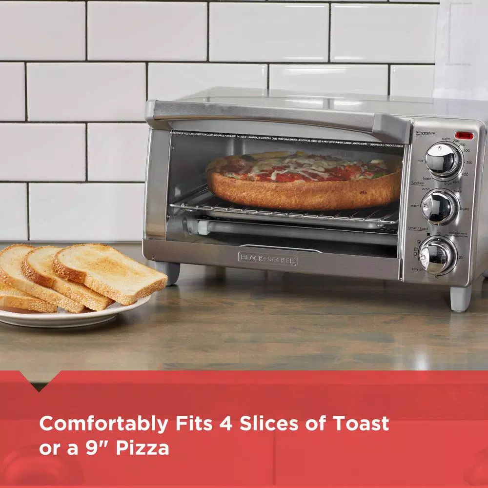 BLACK+DECKER Black + Decker 4-Slice Stainless Steel Convection Toaster Oven