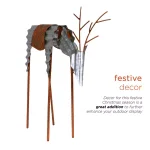 Alpine Corporation 20 in. Metal Rustic Grazing Reindeer Christmas Outdoor Sculpture thumbnail 7