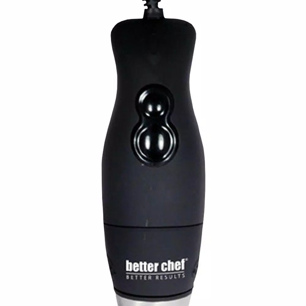 Better Chef 2-Speed Black Handheld Mixer with Comfort Grip and Stainless Steel Attachments, 200W
