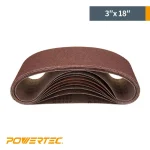 POWERTEC 3 in. x 18 in. Aluminum Oxide Sanding Belt Assortment, 18-Pack (6 Grits) thumbnail 3