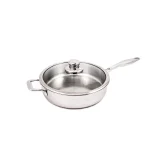 Swiss Diamond Premium Clad 4.2 qt. Stainless Steel Saute Pan with Glass Lid thumbnail 1