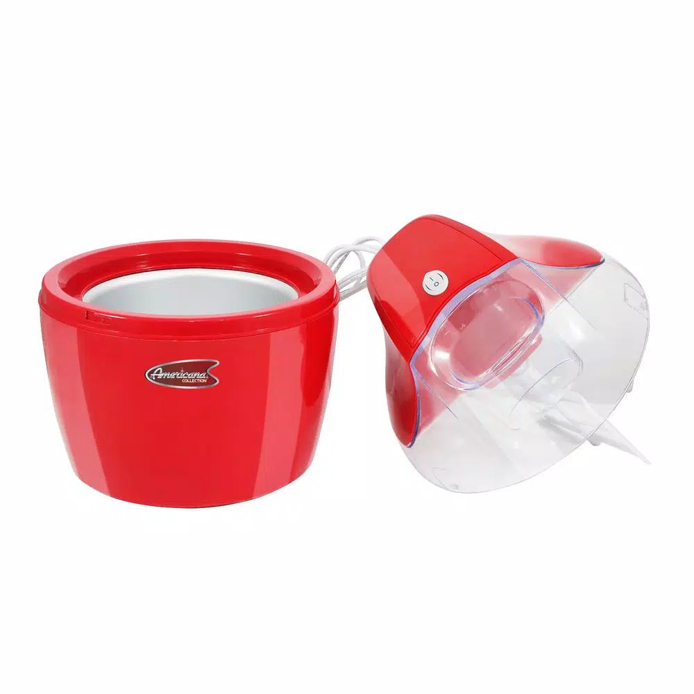 Americana 1.5 Qt. Electric Ice Cream Maker with Quick Freeze Bowl, Red