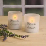 LUMABASE Friends Forever LED Glass Battery Operated Candles - Set of 2 thumbnail 3