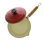 Chasseur 2.5 qt. Enameled Cast Iron Sauce Pan with Lid, Red thumbnail 2