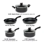 Ecolution Artistry 8-Piece Aluminum Nonstick Cookware Set, Slate thumbnail 2