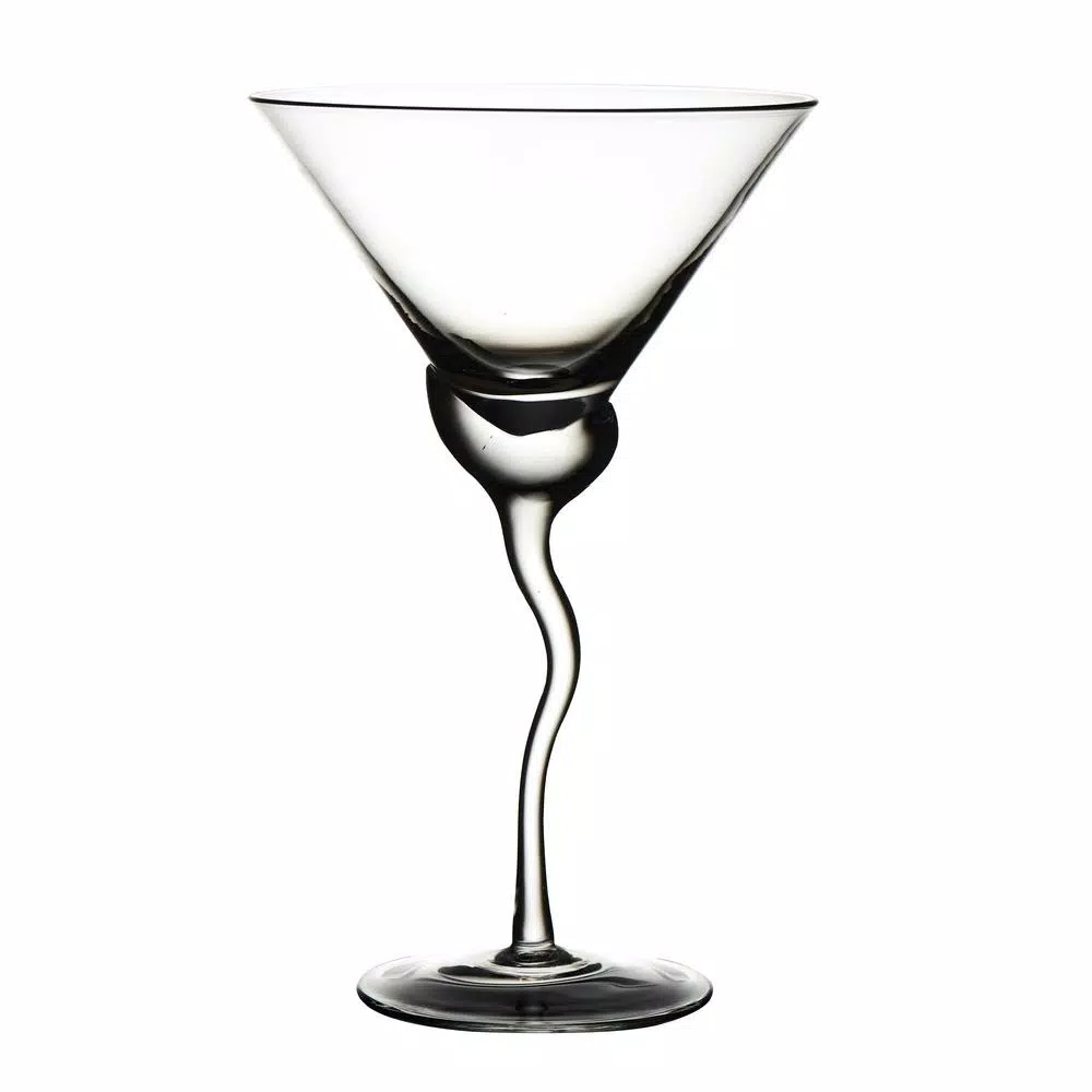 Abigails Martini 13 oz. Glass with Wavy Stem, Set of 4