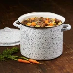 Paula Deen Enamel on Steel 12-Quart Stock Pot with Lid, White thumbnail 5