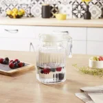 Luminarc Quadro Glass Jug with White Lid, 16.75 oz. Small Pitcher thumbnail 2