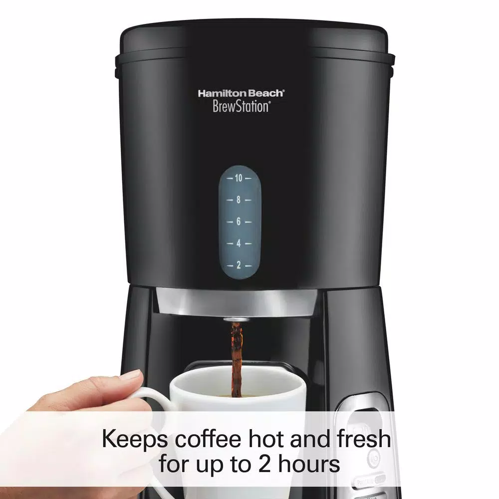 Hamilton Beach BrewStation 10-Cup Drip Coffee Maker with Internal Tank, Black
