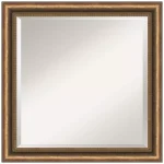Amanti Art Manhattan 24 in. Square Bronze Wood Framed Beveled Edge Bathroom Vanity Mirror thumbnail 1