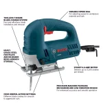 Bosch 6 Amp Corded Variable Speed Top-Handle Jig Saw Kit with Carrying Case thumbnail 2
