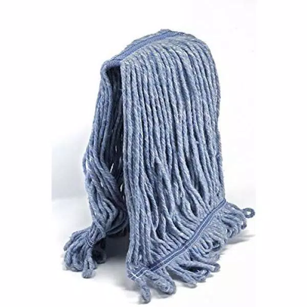 Kleen Handler Heavy Duty Commercial String Mop Refill, Blue Cotton Looped End, 3-Pack