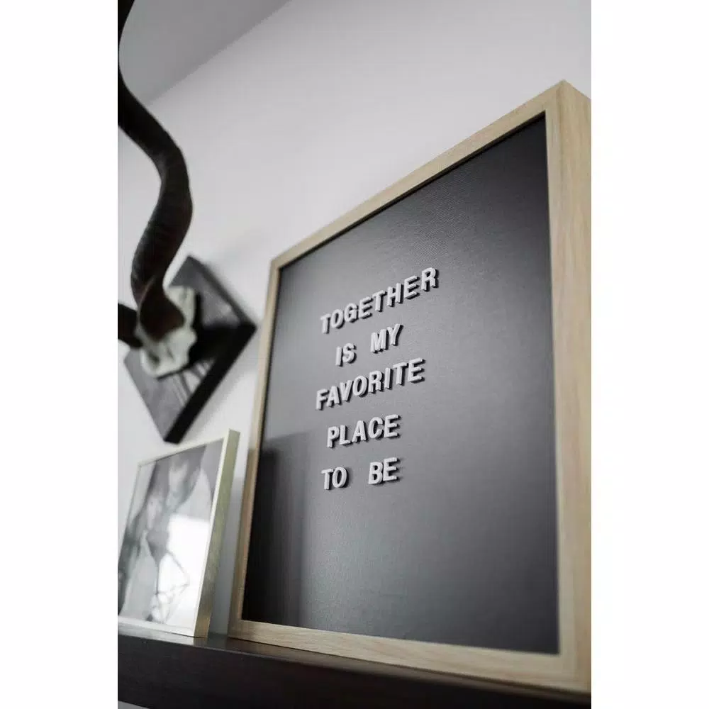 Petal Lane Home Letterlove Magnetic Memo Board with 150 White Letters and Rustic Brown Frame