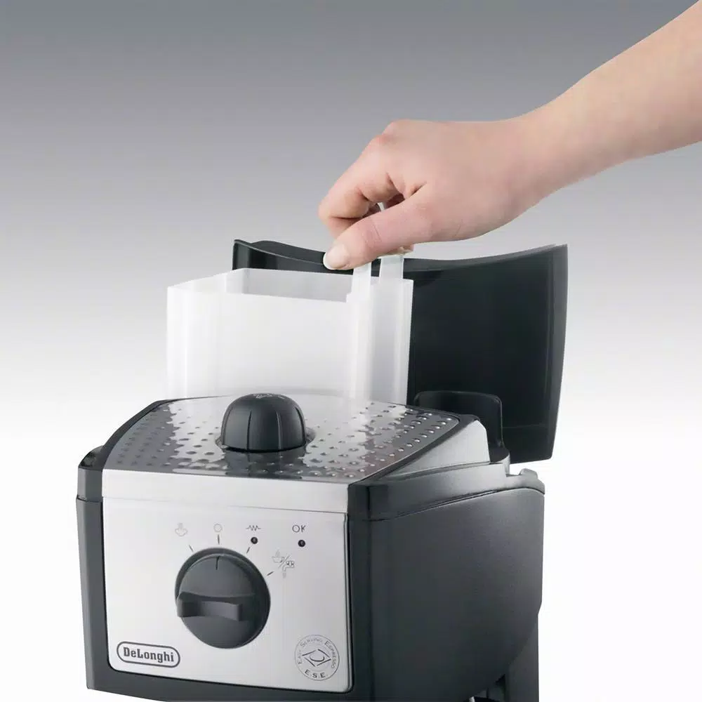 DeLonghi De'Longhi EC155 15-Bar Espresso and Cappuccino Maker, Black and Silver