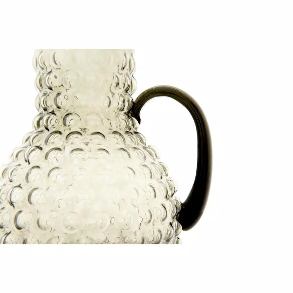 3R Studios 80 fl. oz. Smoked Glass Hobnail Pitcher, Gray