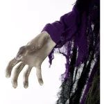 Haunted Hill Farm 6 ft. Animated Skeleton Witch Halloween Prop with Multi-Color Light Effects thumbnail 5