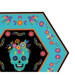 Sugar Plum Party SugarPlum Collection Day of the Dead Hexagon Paper Dinner Plates, 16-Piece Set thumbnail 2