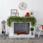Nearly Natural 6 ft. Pre-Lit Artificial Pine Christmas Garland with 50 Warm White LED Lights and Pine Cones thumbnail 4