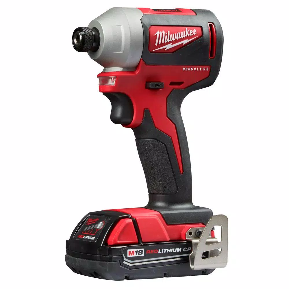 Milwaukee M18 18V Brushless Cordless Compact Drill and Impact Driver Combo Kit (2-Tool) with (2) 2.0Ah Batteries