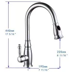 Vanity Art Chrome Single-Handle Pull-Down Kitchen Faucet with 360 Degree Swivel Spout thumbnail 6