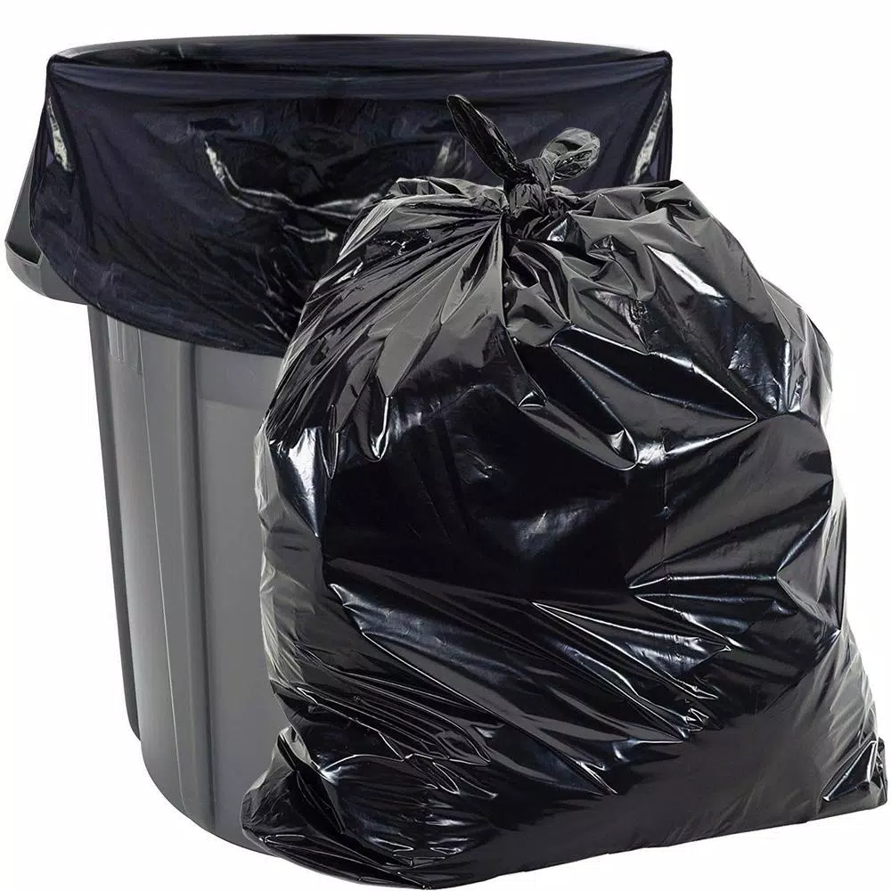 Aluf Plastics 55 Gal. Heavy-Duty Black Trash Bags, 2.0 mil, 100-Count