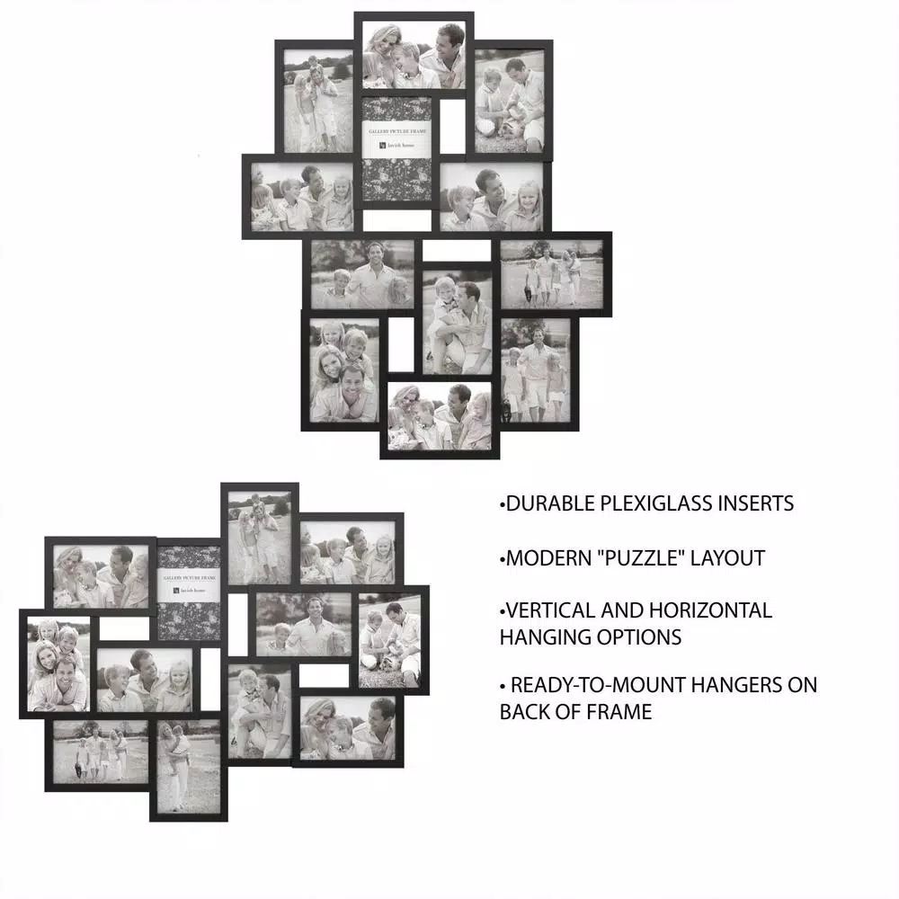 Lavish Home 12-Opening Black Matte Collage Picture Frame, 4 x 6 in. Photo Display