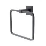 Italia Trieste Matte Black Wall Mount Towel Ring thumbnail 3