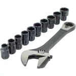 Crescent 11-Piece 3/8 in. Drive Pass-Thru Adjustable Wrench Set with Universal Sockets thumbnail 11