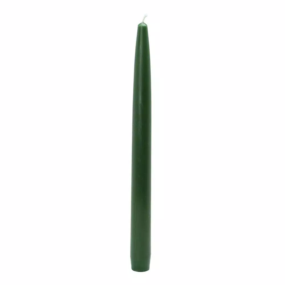 Zest Candle 10 in. Hunter Green Taper Candles, 12-Set