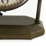Zentique Pendulum Sphered Distressed Gold Table Clock - Antique Bronze Iron Desk Clock thumbnail 4